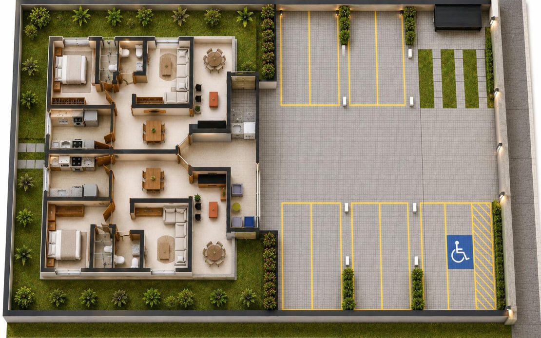 Edf. Mar do Caribe | Planta Térreo • Pavimento Tipo